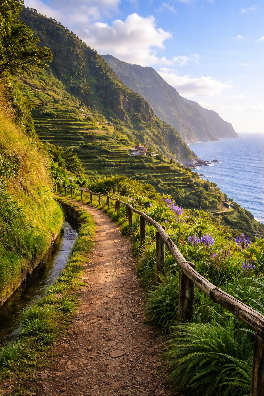 Coastal walking path in Madeira, Portugal